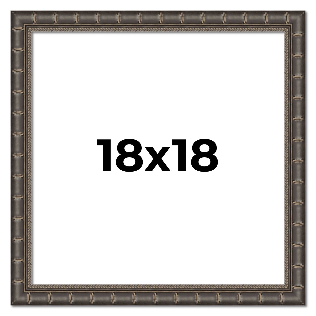 18x18 Modern Bamboo Picture Frame with UV-Resistant Acrylic & Acid Free Backing, Available in 5 Finishes - Gold, Silver, Brown, Black, and Natural